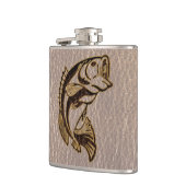 柔らかいレザールックの魚 フラスク (左)