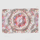 柔らかいレリーフ、 浮き彫りキューブ錯覚を形成する真珠六角形 ゴルフタオル (横)