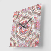 柔らかいレリーフ、 浮き彫りキューブ錯覚を形成する真珠六角形 スクエア壁時計 (傾斜)