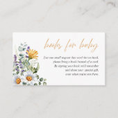 柔らかいワイルドフラワーデイジー赤ちゃんシャワー本リクエスト エンクロージャーカード (正面)