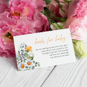 柔らかいワイルドフラワーデイジー赤ちゃんシャワー本リクエスト エンクロージャーカード