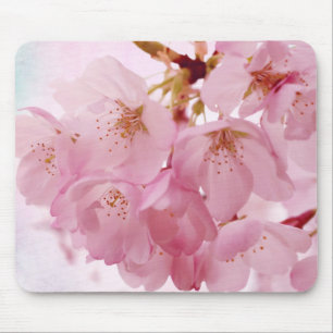 柔らかいヴィンテージのピンクの桜 マウスパッド