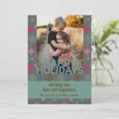 柔らかい冬のスノーフレークのパターンの写真 シーズンカード (スタンド正面)