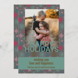 柔らかい冬のスノーフレークのパターンの写真 シーズンカード