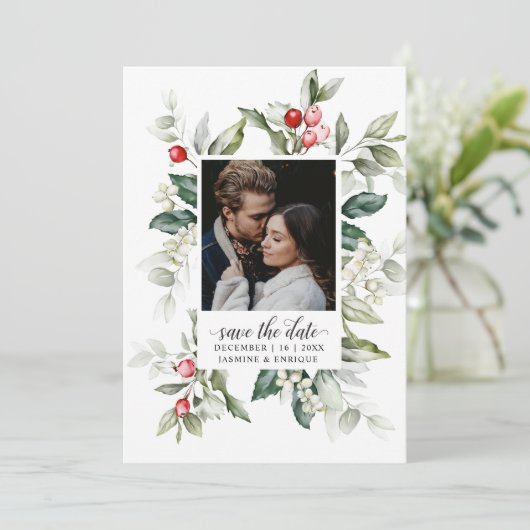 柔らかい冬のベリークリスマス |写真の保存日付 セーブザデート (スタンド正面)