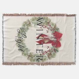 柔らかい冬の光とクリスマスリース スローブランケット