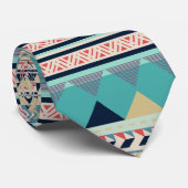 柔らかい南西種族パターンピンクのターコイズの金ゴールド ネクタイ (ロール)