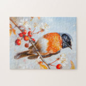 柔らかい印象派のブラシストロークでガーデンレッドスタート ジグソーパズル (横)