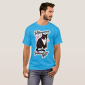 柔らかい可愛いペットの猫おもしろいラブスローガン Tシャツ (正面フル)