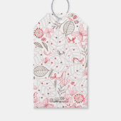 柔らかい咲くピンクの自然花束 ギフトタグ (正面)