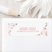 柔らかい咲くピンクの自然花束 ラベル (インサイチュ)