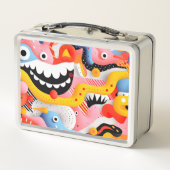 柔らかい型枠（歯とパターン） メタルランチボックス (裏面)