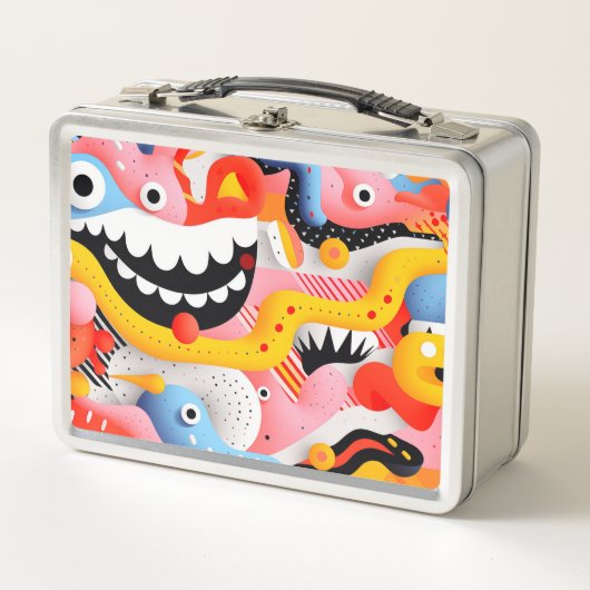柔らかい型枠（歯とパターン） メタルランチボックス (正面)