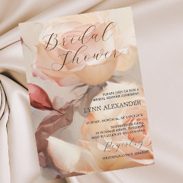 柔らかい夏のバラ、エレガントブライダルシャワー セーブザデート