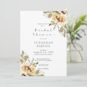 柔らかい大素朴きな黄色のひまわりブライダルシャワー 招待状 (スタンド正面)