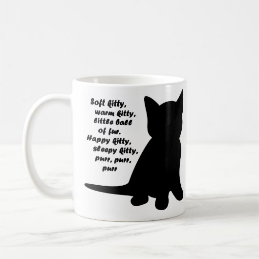 柔らかい子猫の歌のマグ コーヒーマグカップ (左)