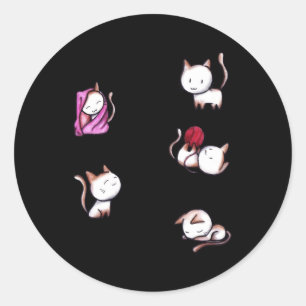柔らかい子猫暖かい子猫小さなボールの毛皮ハッピーキット ラウンドシール