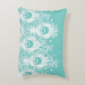 柔らかい孔雀の羽 アクセントクッション (裏面(縦))