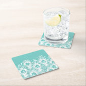 柔らかい孔雀の羽 スクエアペーパーコースター (インサイチュ)