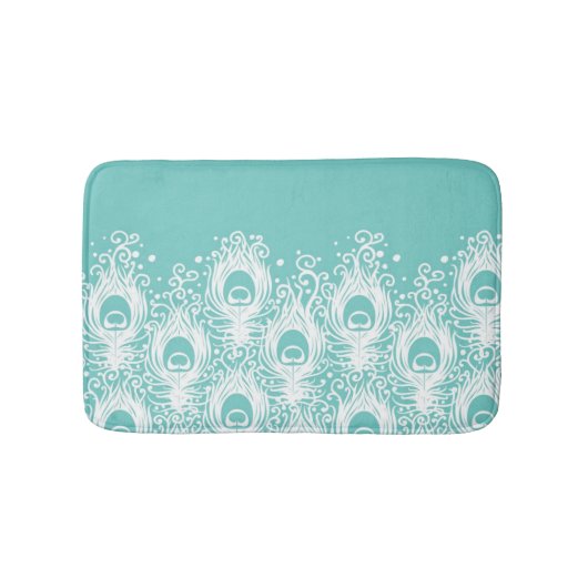 柔らかい孔雀の羽 バスマット (正面)