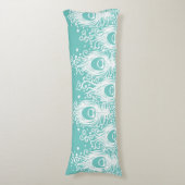 柔らかい孔雀の羽 ボディピロー (正面縦)