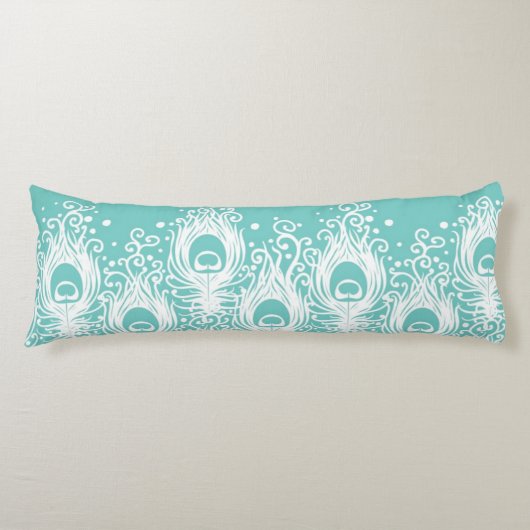 柔らかい孔雀の羽 ボディピロー (正面)