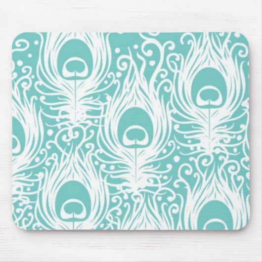 柔らかい孔雀の羽 マウスパッド (正面)