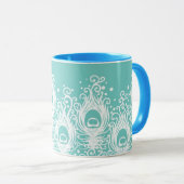 柔らかい孔雀の羽 マグカップ (正面右)