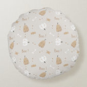柔らかい居心地の良いハロウィンパターン丸い枕 ラウンドクッション (裏面)