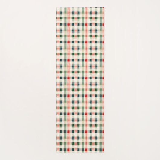 柔らかい常緑ギンガムモノグラム ヨガマット (裏面)