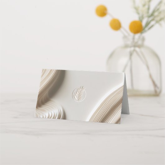 柔らかい彫刻されたアイボリー結婚の座席表 プレイスカード (裏面)