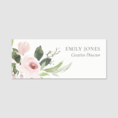 柔らかい微妙なカラー洗浄赤面ピンクフローラ束 名札 (正面)
