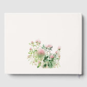 柔らかい微妙なピンクの水カラーフローラ庭園の結婚式 ゲストブック (裏面)