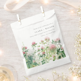 柔らかい微妙なピンクの水カラーフローラ庭園の結婚式 フェイバーバッグ