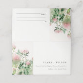 柔らかい微妙なピンクの水カラーフローラ庭園の結婚式 プレイスカード (外部開封)