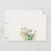 柔らかい微妙なピンクの水カラーフローラ庭園の結婚式 出欠カード (裏面)
