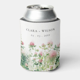 柔らかい微妙なピンクの水カラーフローラ庭園の結婚式 缶クーラー