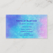 柔らかい抽象芸術の水彩色(ピンク紫と青) 名刺 (裏面)
