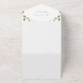 柔らかい春ワイルドフラワーウォーターカラーベリ結婚ーズ オールインワン招待状 (外側)