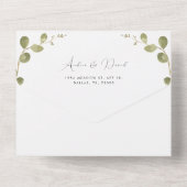 柔らかい春ワイルドフラワーウォーターカラーベリ結婚ーズ オールインワン招待状 (裏面)