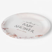 柔らかい暖かいトーン繊細なカボチャ秋ベビーシャワー ペーパープレート (アングル)