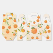 柔らかい柑橘系の花かわいいオレンジ色の赤ちゃんシャワー フェイバーボックス (見開き)