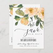 柔らかい桃の牡丹の水の色フローラ日付を保存 案内ポストカード (正面/裏面)