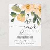 柔らかい桃の牡丹の水の色フローラ日付を保存 案内ポストカード (正面)