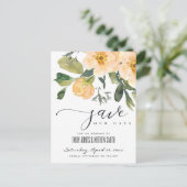 柔らかい桃の牡丹の水の色フローラ日付を保存 案内ポストカード (スタンド正面)