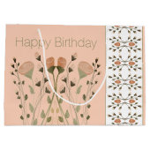 柔らかい桃の白と緑 ラージペーパーバッグ (裏面)