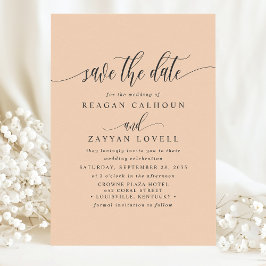 柔らかい桃エレガントの書の日付を保存 セーブザデート