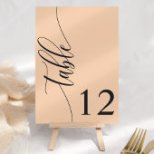 柔らかい桃モダンの書結婚道 テーブルナンバー