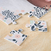 柔らかい植物性パステルフローラ写真 ジグソーパズル (側面)