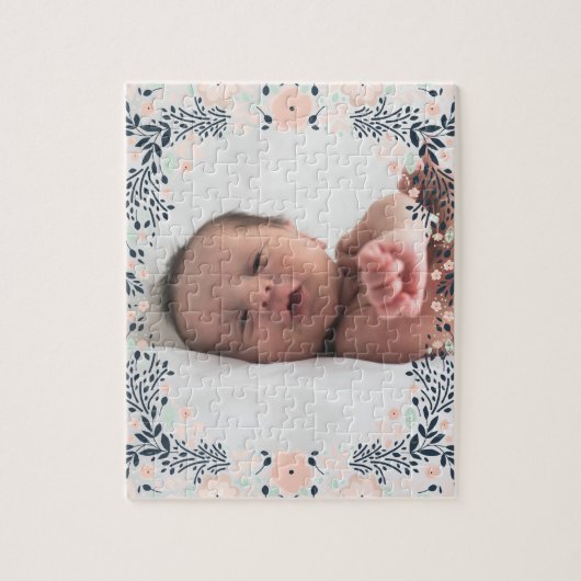 柔らかい植物性パステルフローラ写真 ジグソーパズル (縦)